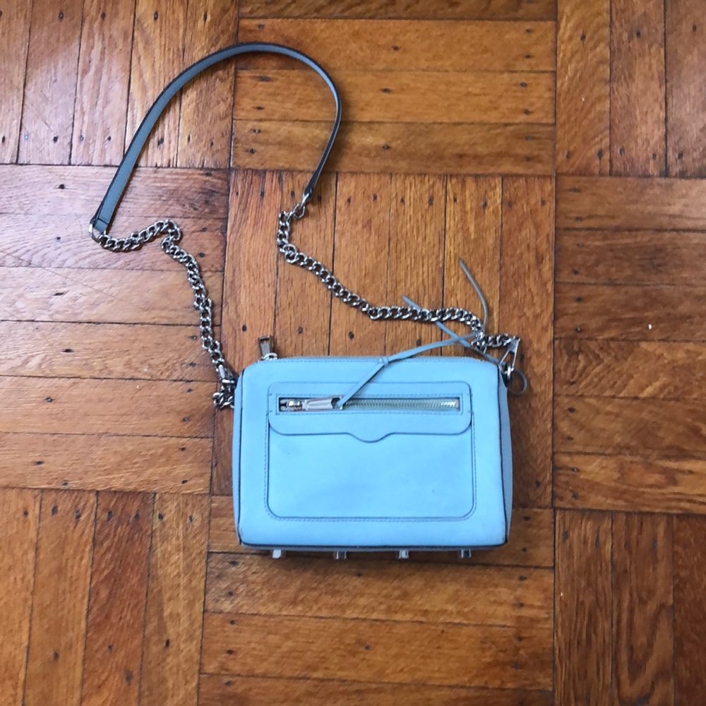 Rebbeca minkoff powder blue crossbody pocket book